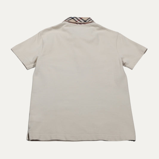 Burberry Tan Check Collar Polo Shirt