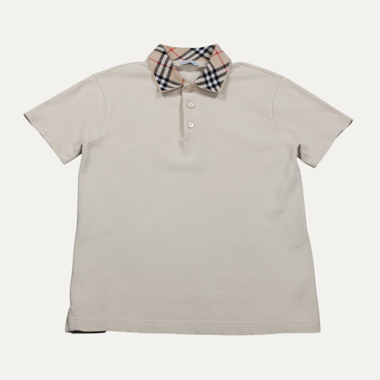 Burberry Tan Check Collar Polo Shirt
