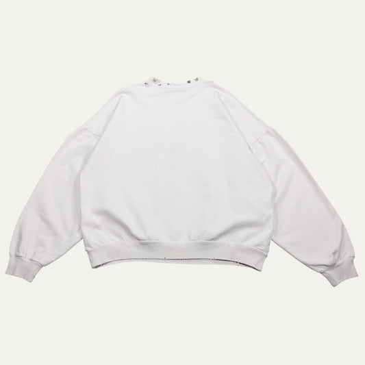 Balenciaga Pierced Neck Crewneck Sweatshirt