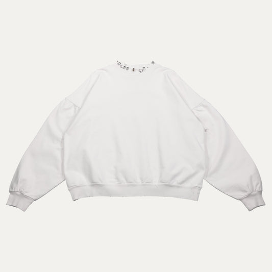 Balenciaga Pierced Neck Crewneck Sweatshirt
