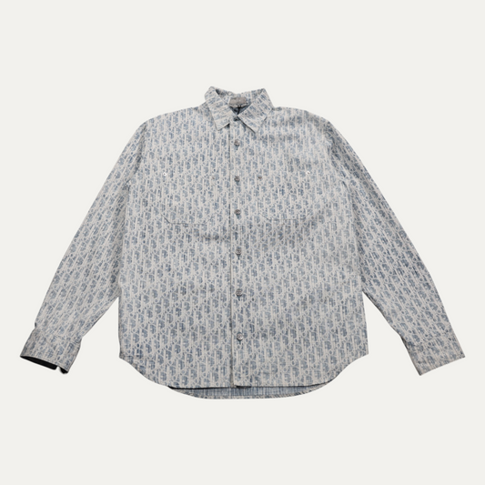 Dior Jacquard Monogram Button Up Dress Shirt