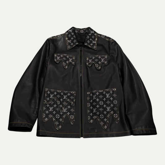 Louis Vuitton X Nigo 2022 Leather Monogram Moto Jacket