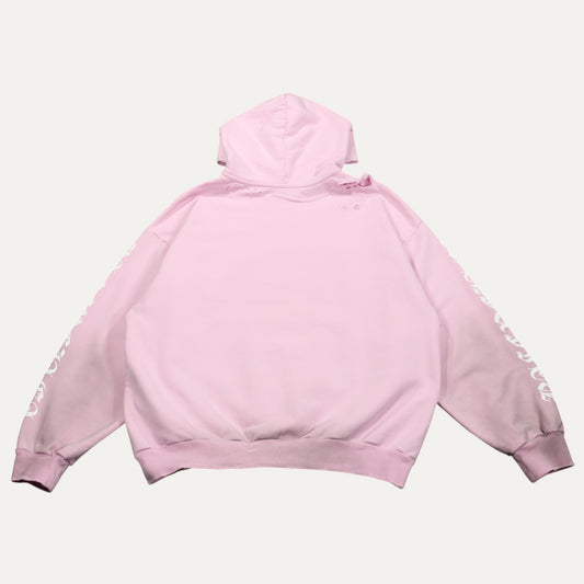 Balenciaga Old English Spell Out Distressed Hoodie