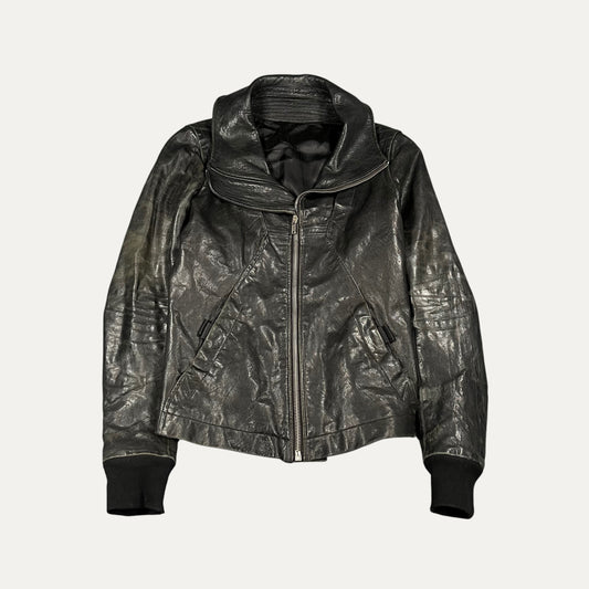 Rick Owens Leather Full Zip Calf Skin Jacket