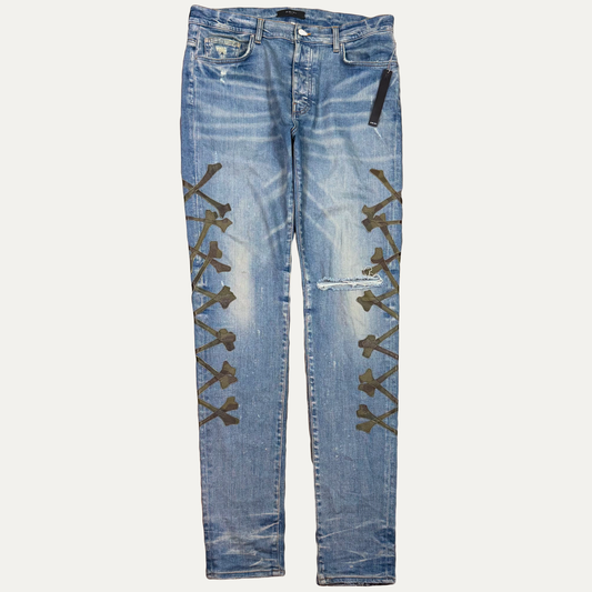 Amiri Camo Bones Denim Jeans