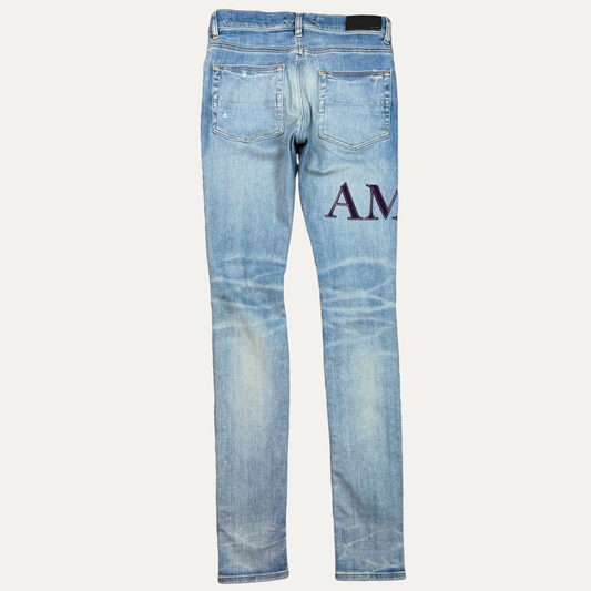 Amiri MX1 Thigh Spellout Denim Jeans