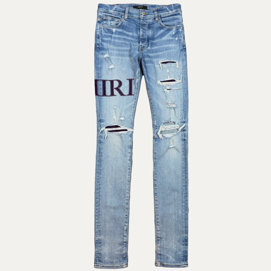 Amiri MX1 Thigh Spellout Denim Jeans
