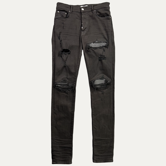 Amiri MX1 Distressed Moto Denim