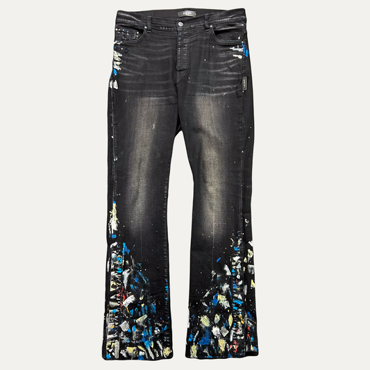 Amiri Paint Splatter Flare Denim Jean