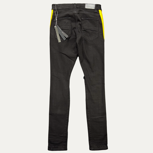 Amiri Yellow Striped Biker Denim Jean
