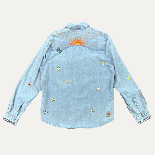 Amiri Crochet & Patch Denim Shirt