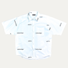 Balenciaga All Over Logo Button Up Dress Shirt