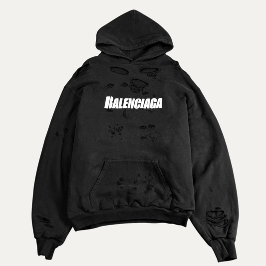 Balenciaga Caps Destroyed Oversize Fit Hoodie