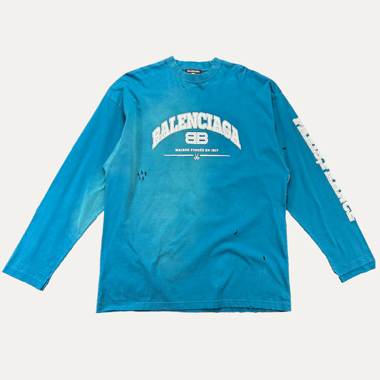 Balenciaga Maison Brand Print Longsleeve T-Shirt