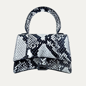 Balenciaga Faux Python Leather Hourglass Mini Handle Bag