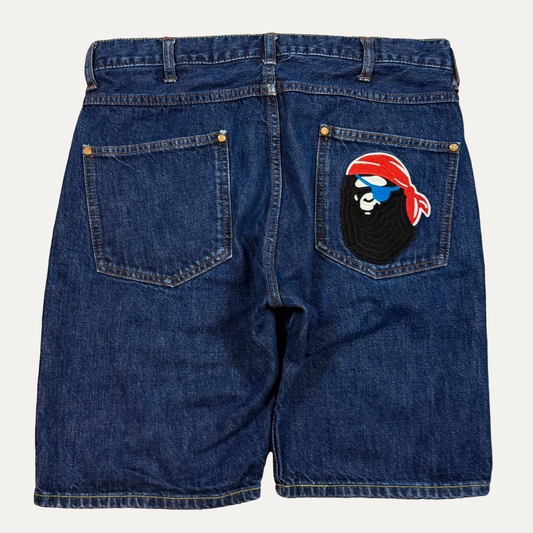 Bape Indigo Denim Shorts