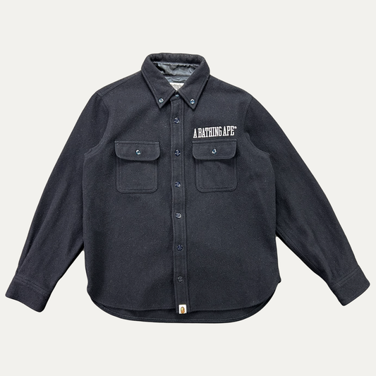 Bape Pocket Logo Button-Up Wool Jacket