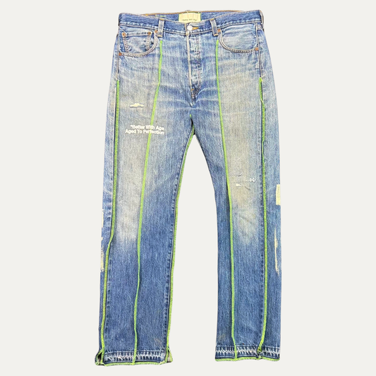 Better With Age Derby Pleated Denim Jean