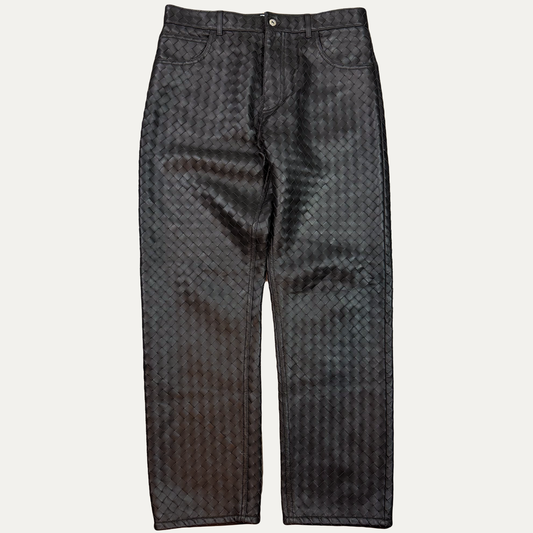 Bottega Veneta Intrecciato Leather Trouser Pants