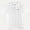 Casablanca Ribbed Boucle Knit Polo Shirt