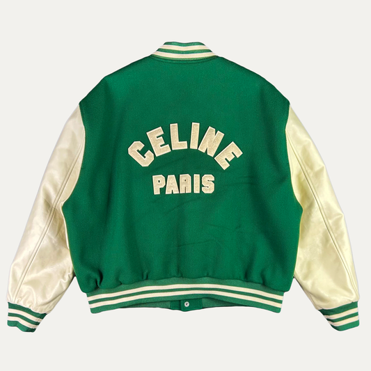 Celine Teddy Logo Appliqued Varsity Jacket