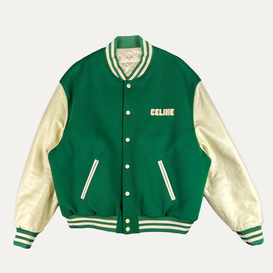 Celine Teddy Logo Appliqued Varsity Jacket
