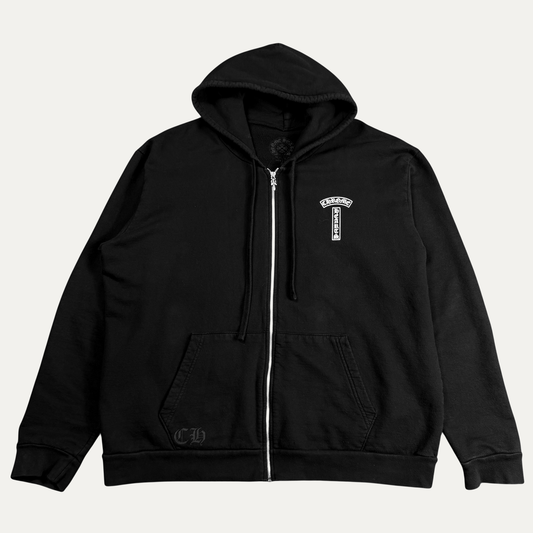 Chrome Hearts T Bar logo Zip-Up Hoodie