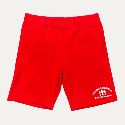 Chrome Hearts Cemetery Cross Embroidered Thigh Logo Shorts