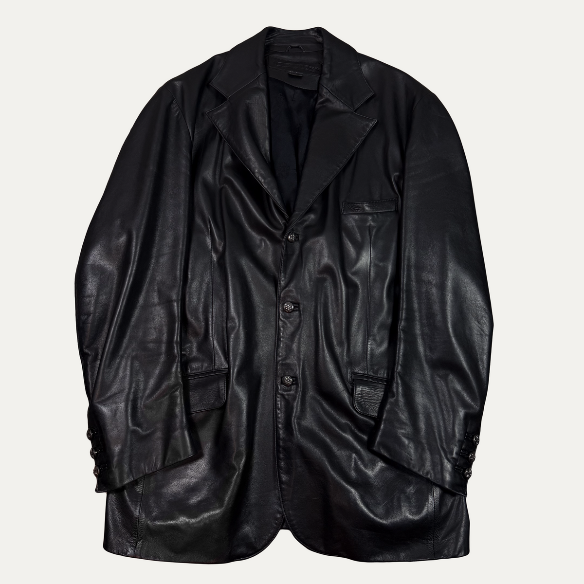 Chrome Hearts Leather Trench Jacket