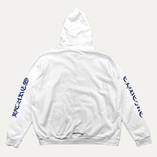 Chrome Hearts Blue Vertical Logo Zip-Up Hoodie