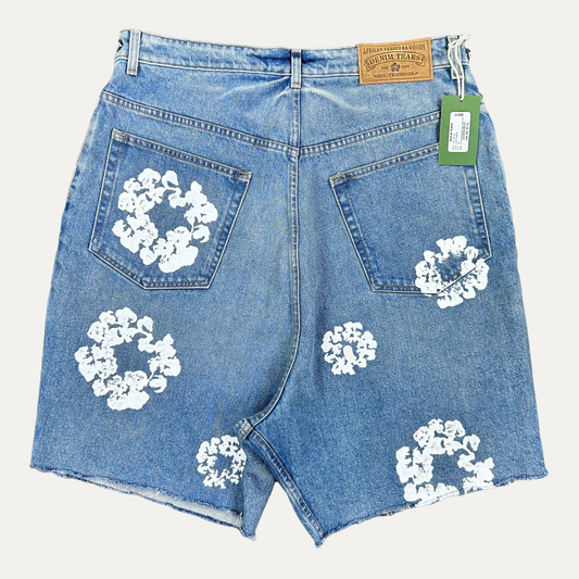 Denim Tears Wreath Logo Denim Shorts