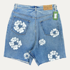 Denim Tears Wreath Logo Denim Shorts