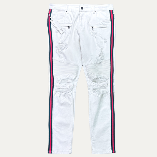 Embellish Moto Track Stripe Denim Jean