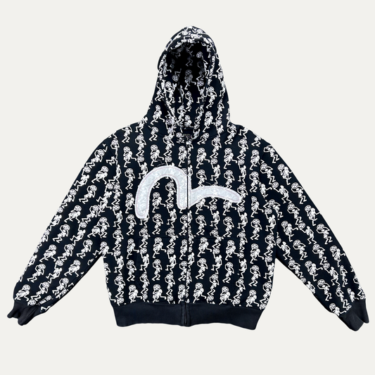 Evisu Skeleton AOP Zip Up Hoodie