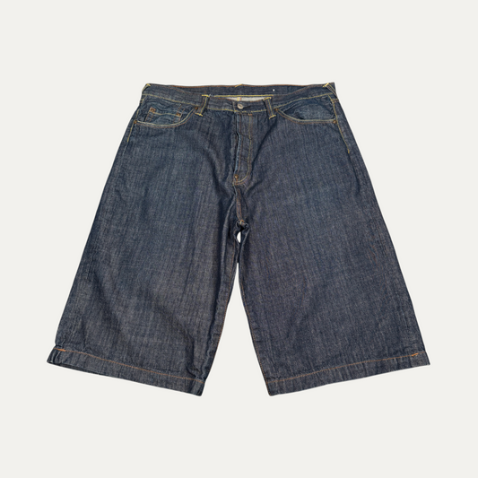 Evisu Gold Large Logo Denim Jean Shorts