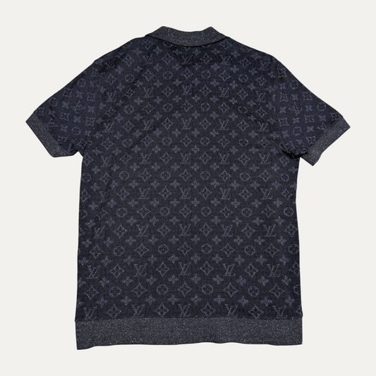 Louis Vuitton Monogram Patterned Knit Polo T-Shirt