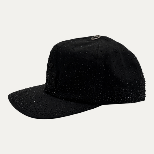 Vertabrae Obsidian Rhinestone Snapback Hat