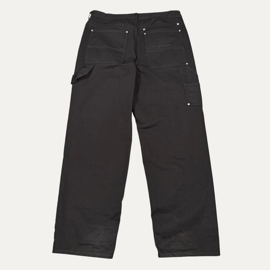 Givenchy Wide Leg Logo Plaque Carpenter Pants