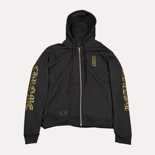 Chrome Hearts Vertical Script Logo Zip-Up Hoodie