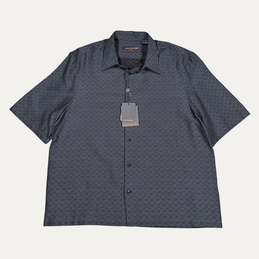 Louis Vuitton Mini Monogram Silk Blend Button Up T-Shirt