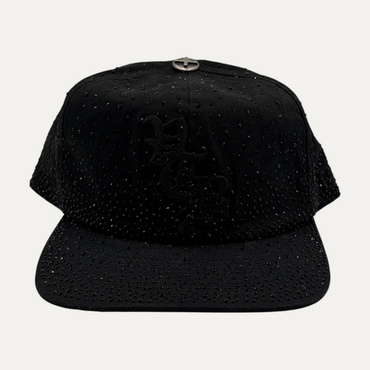 Vertabrae Obsidian Rhinestone Snapback Hat