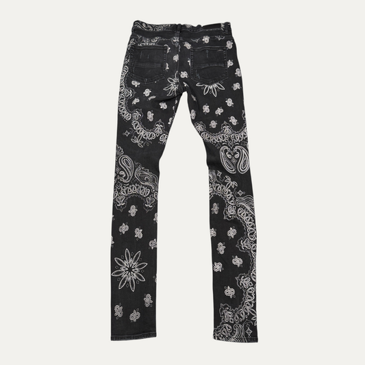 Amiri Paisley Bandana Distressed Jeans