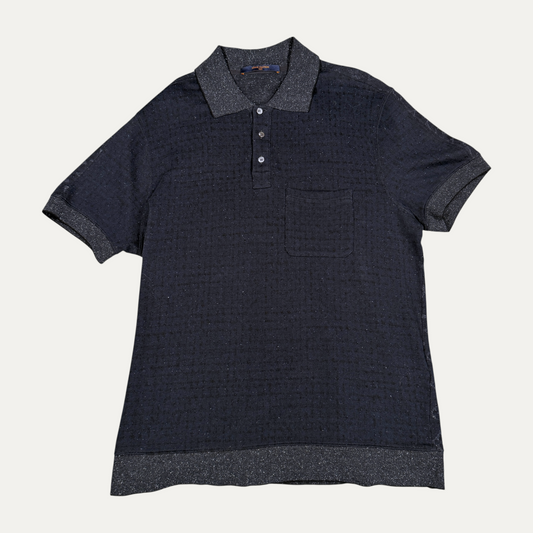 Louis Vuitton Monogram Patterned Knit Polo T-Shirt