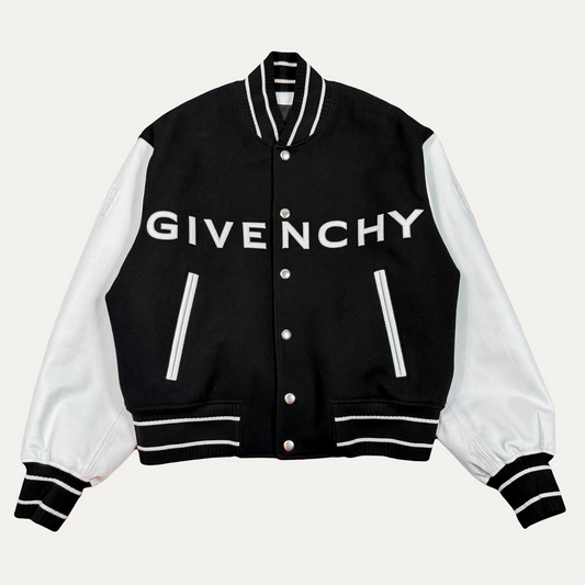 Givenchy Wool And Grained Leather Varsity Jacket