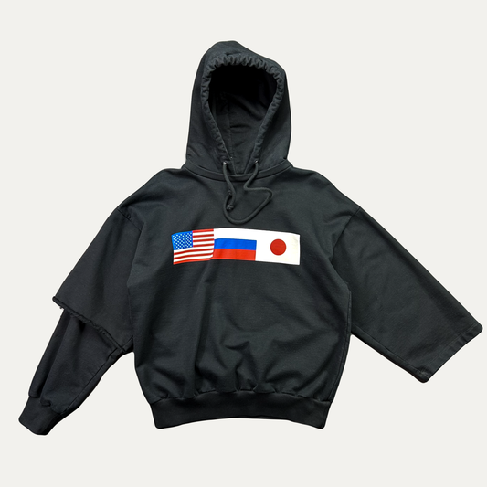 Gosha Rubchinskiy Asymmetric Double Sleeve Hoodie