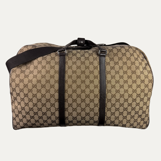 Gucci Canvas Duffle Bag W/ Strap