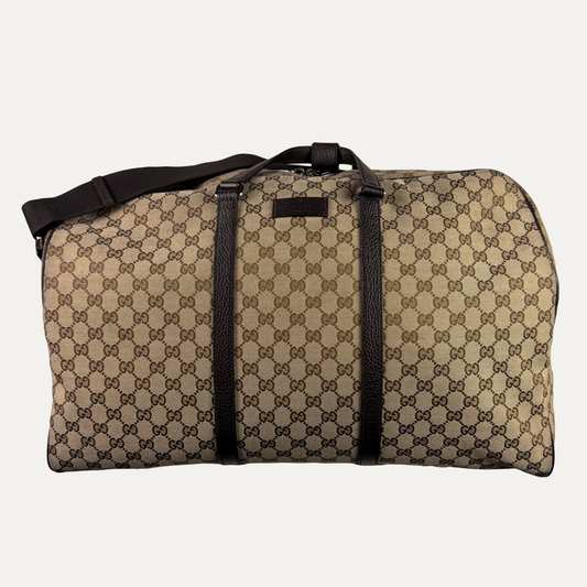 Gucci Canvas Duffle Bag W/ Strap