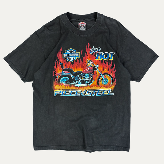 Harley Davidson Motorcycle Flames Graphic Logo T-Shirt