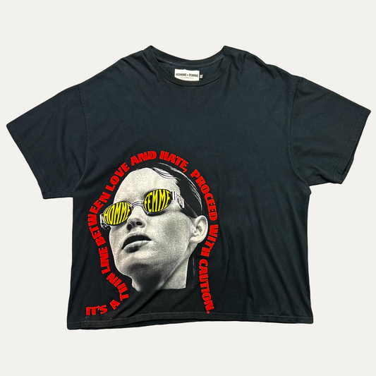 Homme Femme Love & Hate Graphic Photo T-Shirt