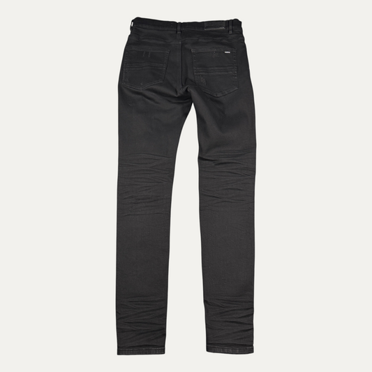 Amir Snakeskin Ripped Skinny Jeans